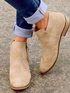 Flat Heel Ankle Boots, Womens Booties, Casual Ankle Boots, Ankle Boots Flat, Low Boots, Motorcycle Boots