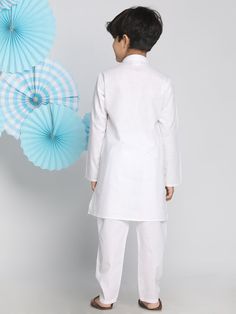 VASTRAMAY Men's White Kurta With White Solid Cotton Pant Style Pyjama Set With Prayer Cap This classic white kurta pyjama set is perfect for everyday wear or special occasions. Made from comfortable cotton, it features a straight knee-length kurta with a mandarin collar and long sleeves, and relaxed fit pants with an elasticated drawstring waistband for ultimate comfort. Key Features: White solid color kurta and pyjama set Cotton fabric for breathability Kurta: Mandarin collar, button placket, l White Relaxed Fit Long Sleeve Sets, White Cotton Casual Sets, Casual White Cotton Sets, Casual White Pant Set For Loungewear, White Cotton Kurta With Relaxed Fit, White Cotton Relaxed Fit Kurta, White Casual Kurta With Relaxed Fit, Casual White Kurta With Relaxed Fit, White Relaxed Fit Cotton Kurta