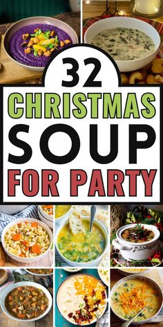 Hosting a holiday party? These 32 best Christmas soup recipes are a must-try! From creamy, comforting bisques to savory, festive stews, these soups will delight your guests and elevate your celebration. Perfect for cozy gatherings or big holiday feasts, each recipe is easy to make and bursting with seasonal flavors. Save this list for the ultimate party menu and make your Christmas gathering extra special with these delicious soups! Soup Bar Ideas Parties, Soup Party Ideas, Holiday Soups, Christmas Soup, Delicious Soups, Christmas Recipes Easy, Festive Desserts