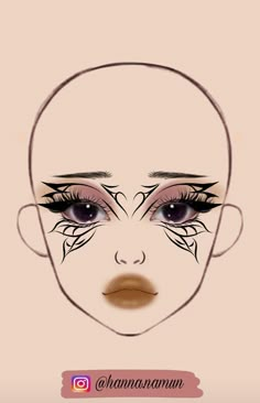 Dark Fairy Makeup Halloween, Graphic Liner Makeup Hooded Eyes, Boceto Makeup Egirl, Crazy Eyeliner Looks, Crazy Eyeliner, Makeup Looks Drawing, Eyeliner Drawing, Makeup Sketch