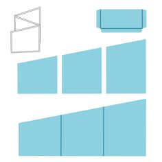 a blue piece of furniture is shown in the shape of a rectangle