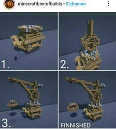 the instructions for how to build a lego crane