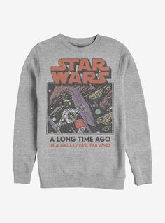 Star Wars A Long TIme Ago Crew Sweatshirt Star Wars The Empire, Star Wars Merch, Star Wars Hoodie, Star Wars Games, Star Wars Sweatshirt, Empire Strikes Back, Star Wars Empire, Star Wars Outfits, Boys Graphic Tee