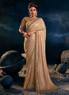 Beige Golden Zari Embroidered Festive Saree Reception Saree, Wedding Sarees Online, Party Sarees, Wedding Saree Indian, Net Saree, Evening Wedding, Designer Saree, Traditional Sarees, Party Wear Sarees