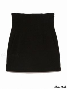 Olivia Mark - Retro High-Waisted Bodycon A-Line Skirt with Included Panty Velvet Midi Skirt, Leather Midi Skirt, Elegant Skirt, Body Con Skirt, Pleated Midi Skirt, Types Of Skirts, Black Wool, A Line Skirt, A Line Skirts