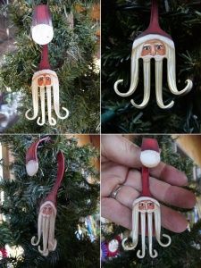 four different pictures of christmas ornaments made to look like jellyfishs and octopuses