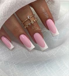 Wedding Guest Nails, Tip Nail Designs, Pink French Nails, French Manicures, French Tip Nail Designs, French Tip Acrylic Nails, Classy Acrylic Nails, Acrylic Nails Coffin Pink, Nails Only