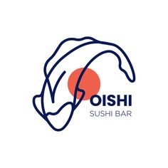 the logo for sushi bar, which is located in front of an orange and blue circle