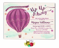 A personal favorite from my Etsy shop https://www.etsy.com/listing/540057161/hot-air-balloon-baby-shower-invitation Baby Shower Hot Air Balloon, Gender Reveal Neutral, Baby Shower Guest Book Alternative, Hot Air Balloon Theme, Balloon Theme, Baby Brunch, Custom Baby Shower Invitations, Gender Neutral Baby Shower Invitations, Glitter Mermaid