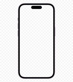 a black and white line drawing of an iphone on a transparent background, with the screen facing