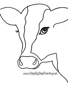 a cow's face is shown with the word step by step painting on it