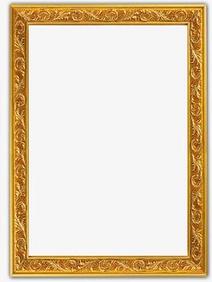 an ornate gold frame on a white background