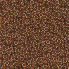 an abstract pattern with circles and dots in brown, orange and yellow colors on a black background