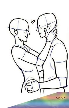 a drawing of two people hugging each other