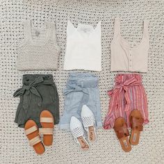 Winter Vacation Outfits, 2022 Aesthetic, Simple Style Outfits, Simple Summer Outfits, Tie Waist Shorts, 2022 Trends, 2022 Fashion, Outfits 2022, Vacation Style