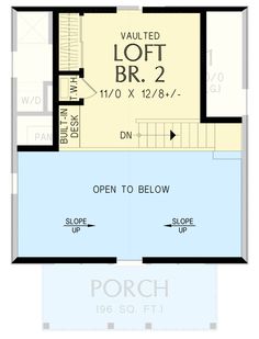 the floor plan for a small house with an open kitchen and living room, which is also