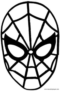 spiderman mask coloring page for kids