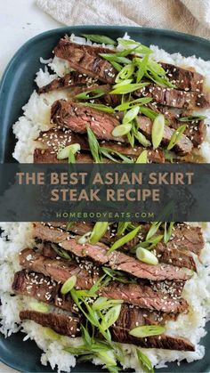 I love Asian marinated steak and this homemade recipe is AMAZING! Skirt steak grills perfectly and is super flavorful with all the best Asian flavors. From soy sauce to green onions, the best Asian flavors are all there! This delicious skirt steak recipe only uses 6 ingredients and cooks in no time! Serve this with your favorite white or brown rice, or alongside some tasty vegetable stir fry! This asian skirt steak pairs with so many things! try this delicious recipe yourself to see how delicious a simple marinade can be! Asian Skirt Steak, Asian Flank Steak, Skirt Steak Recipe, Steak Marinades, Skirt Steak Marinade, Flap Steak, Flank Steak Recipe, Flank Steak Tacos, Asian Marinade