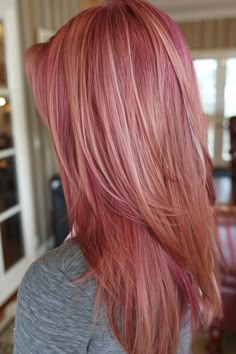 Cherry Blonde Hair Color, Cherry Blonde Hair, Peachy Hair Color, Cherry Blonde, October Hair, Pink Blonde Hair, Cherry Hair, Creative Hair Color, Fall Hairstyles