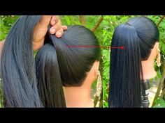 Very Easy High Ponytail Hairstyle With Trick || Quick Party Hairstyle || High Ponytail || - YouTube How To Make A High Ponytail Look Good, High Ponytail Hacks For Long Hair, Tight Ponytail Hairstyles, Puffy Ponytail Hairstyles Tutorial, Hairstyle High Ponytail, Easy High Ponytail, High Ponytail Trick, Thick Ponytail Trick, Fuller Ponytail Trick