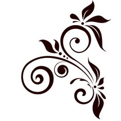 a black and white floral design on a white background