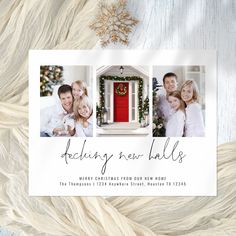 a christmas card with three photos on it