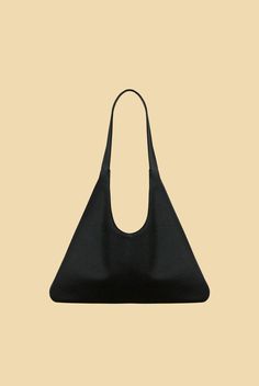 Agave Triangular Tote | Black Structured Hobo Bag For Everyday Use, Modern Structured Hobo Bag For Everyday Use, Versatile Everyday Structured Bags, Versatile Structured Everyday Bags, Chic Structured Everyday Shoulder Bag, Modern Summer Hobo Bag With Top Handle, Modern Top Handle Hobo Bag For Summer, Summer Double Handle Hobo Bag For On-the-go, Modern Leather Hobo Bag For Summer