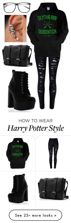 the harry potter style is shown in black and green, with text that reads how to wear harry potter style