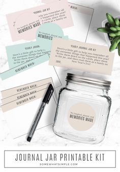 the journal jar printable kit