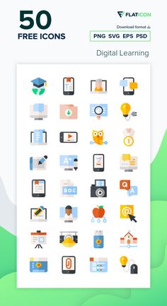 the 50 free icons for digital learning