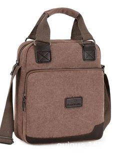 OrcaJump – Oxford Canvas Mens Shoulder Bag – Outdoor Use – OrcaJump Store Casual Brown Portable Satchel, Casual Business Satchel With Pockets, Brown Shoulder Canvas Bag For Business, Brown Rectangular Canvas Bag For Business, Casual Business Portable Bag, Casual Business Bags, Wallet Case, Plumbing, Wallets