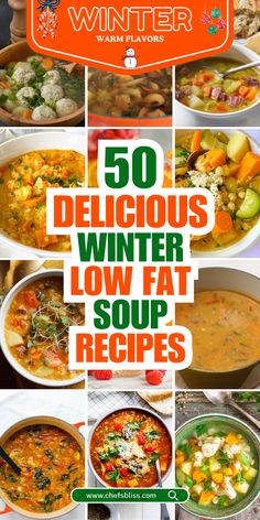 When the temperature drops, nothing beats the comfort of a warm bowl of soup. But if you’re looking to keep things light without sacrificing flavor, these 50+ winter low-fat soup recipes are just what you need. Packed with wholesome ingredients like lean proteins, fresh vegetables, and flavorful herbs, these soups are perfect for cozying up on cold winter nights while keeping your health goals on track. Whether you prefer creamy, chunky, or brothy soups, you’ll find plenty of options that are hearty, nourishing, and low in fat. These recipes prove that winter soups can be as light as they are satisfying, making them the perfect meal for the season. Soup To Feel Better, Soup Diets That Work, Healthy Soups For Winter, Low Fat Soups In A Crock Pot, Low Fat Soup Recipes Gallbladder, Low Calorie Soup Recipes Fat Burning, Light Winter Meals, Foods To Eat When Sick With A Cold