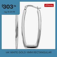 Features: Quick ShipEarring Back: WireShape: RectangleMetal Color: WhiteEarring Length: 11mmEarring Width: 2.2mmCare: Wipe CleanEarrings Style: Hoop Earrings, Huggie EarringsMetal: 14k White GoldCountry of Origin: Imported Classic Rectangular Hoop Earrings For Anniversary, Modern Rectangular Hoop Earrings For Anniversary, Earrings Hoop, Hoop Earrings, White Gold, The Originals, Gold, White, Color