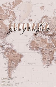 a map with the words gloorama written in white and brown on it