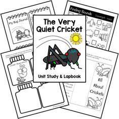 the very quiet cricket unit study and lapbook with pictures for kids to color on