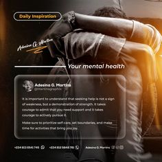 the website for mental health is displayed with an image of a man sitting in a chair