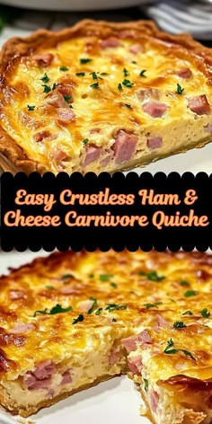 two different types of ham and cheese quiche