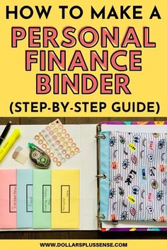 a binder with the title how to make a personal finance binder step by step guide