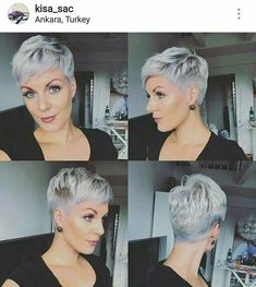 Kort Pixie, Short Silver Hair, Short Hair Pixie Cuts, Gray Hair Cuts, Spiked Hair, Short Grey Hair, Super Short Hair, Edgy Short Hair, Short Hair Over 60