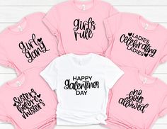 WELCOME to LVaLaMarieboutique Free Shipping on orders of $35 or more Galentines Squad Shirt/Single friends Valentine Day Shirts/Happy Galentines Day/ Girls Rule/Valentine Squad/Galentines Squad/VDay Party tees SHIRTS INFO: *We offer 2 colors T-shirts shipping in 1-4 Working Days( Pink and White) *You can request any other T-shirt color, process time 3-5 days. *Bella + Canvas 3001, 100% Cotton! *High Quality T-Shirts! PRINTING INFO: *Heat Transfer *We use 'Glitter', Color: White, Black,Red,GOLD * Birthday Crew Shirts, Bridal Shower Shirts, Birthday Party Shirts, Birthday Squad Shirts, Birthday Girl T Shirt, Friend Vacation, Easter Bunny Shirts, Queen Shirts, Bunny Lovers