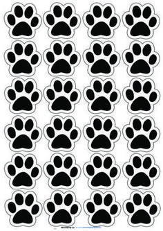 an animal paw printable pattern with black and white paws on the bottom half of it