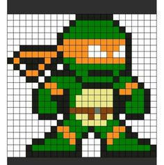 an image of the legend of zeon from teenage turtles pixellated in squares and pixels