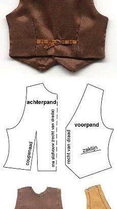 an image of the back and sides of a sewing pattern for a vest or top