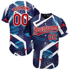 a baseball jersey with the name and number on it, featuring an image of a team '