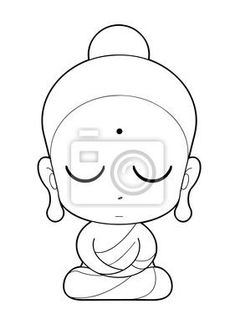 buddha cartoon character with eyes closed