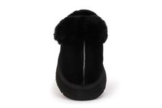 UGG women's Disquette shearling platform slipper, features sheepskin upper and lining, lightweight sole that travels both indoor or outdoor. Sheepskin collar and rubber outsole. Sheepskin Slippers With Rubber Sole And Round Toe, Winter Sheepskin Slippers With Rubber Sole, Platform Slippers, Shoe Size Conversion, Womens Size Chart, Womens Uggs, Black Media, Slide Slipper, Winter Boot