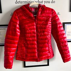 Red 2 Way Jacket, Vegan Interior, Perfect For The Spring. Various Sizes Available. I’d Suggest Going Up A Size From Your Normal Wear. I Wear A Size Small Xs And Prefer A Medium Fit In This Style. Red Fitted Nylon Outerwear, Red Nylon Outerwear For Cold Weather, Red Nylon Puffer Outerwear, Red Casual Puffer Jacket For Spring, Red Spring Puffer Outerwear, Red Puffer Jacket For Spring, Red Nylon Outerwear For Spring, Casual Fitted Red Puffer Jacket, Fall Red Nylon Puffer Jacket