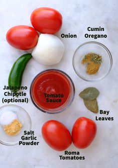 tomatoes, garlic, and other ingredients to make tomato sauce