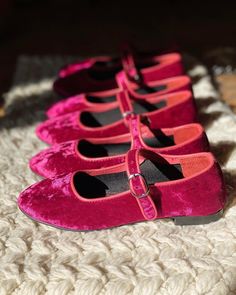 Dark Pink Velvet Mary Jane from Tbilisi Velvet Flats, Womens Mary Janes, Mary Jane Shoes Womens, Yellow Shoes, Black Leather Shoes, Jane Shoes, Leather Mary Janes, Gorgeous Shoes, Green Shoes