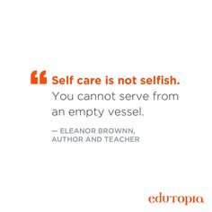 an orange and white quote with the words self care is not selfish you cannot serve from an empty vessel